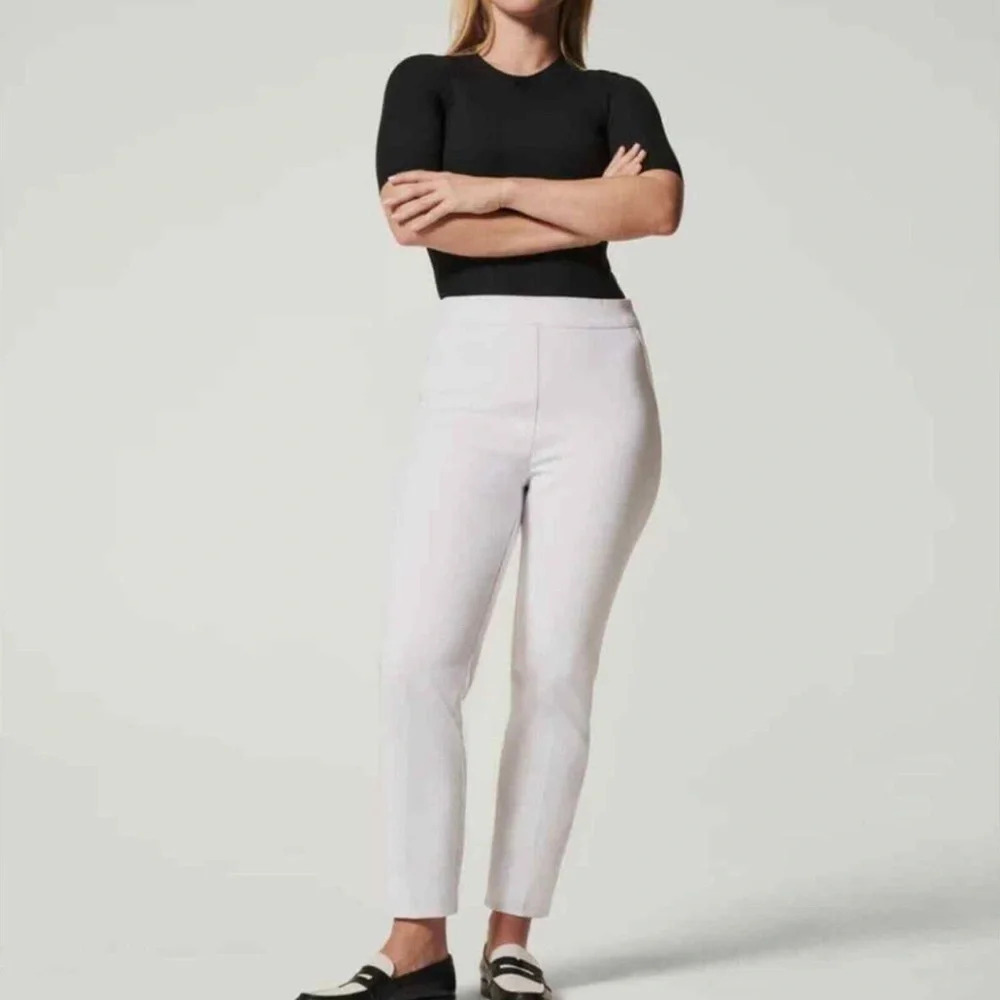 SPANX Size XS Silver Lining Slim Straight Pant In Classic White NEW!